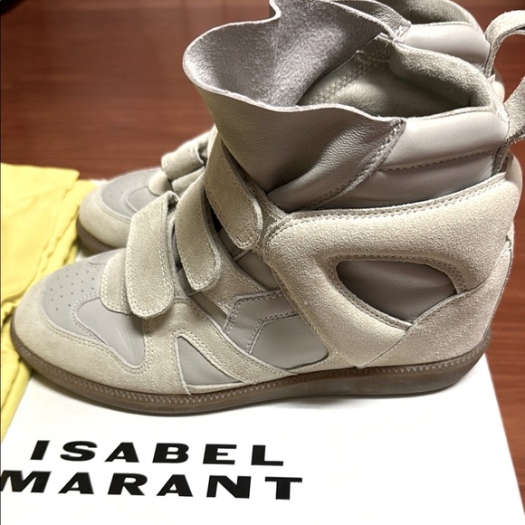 Isabel Marant ClassicBobby Buckee Chalk/Light grey High-Top Sneakers sz EU39/US9 - Picture 5 of 12